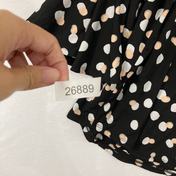 Carmen Top size 2X Black Polka Dot Flare Sleeve Stretch Knit Office Career - Picture 8 of 8